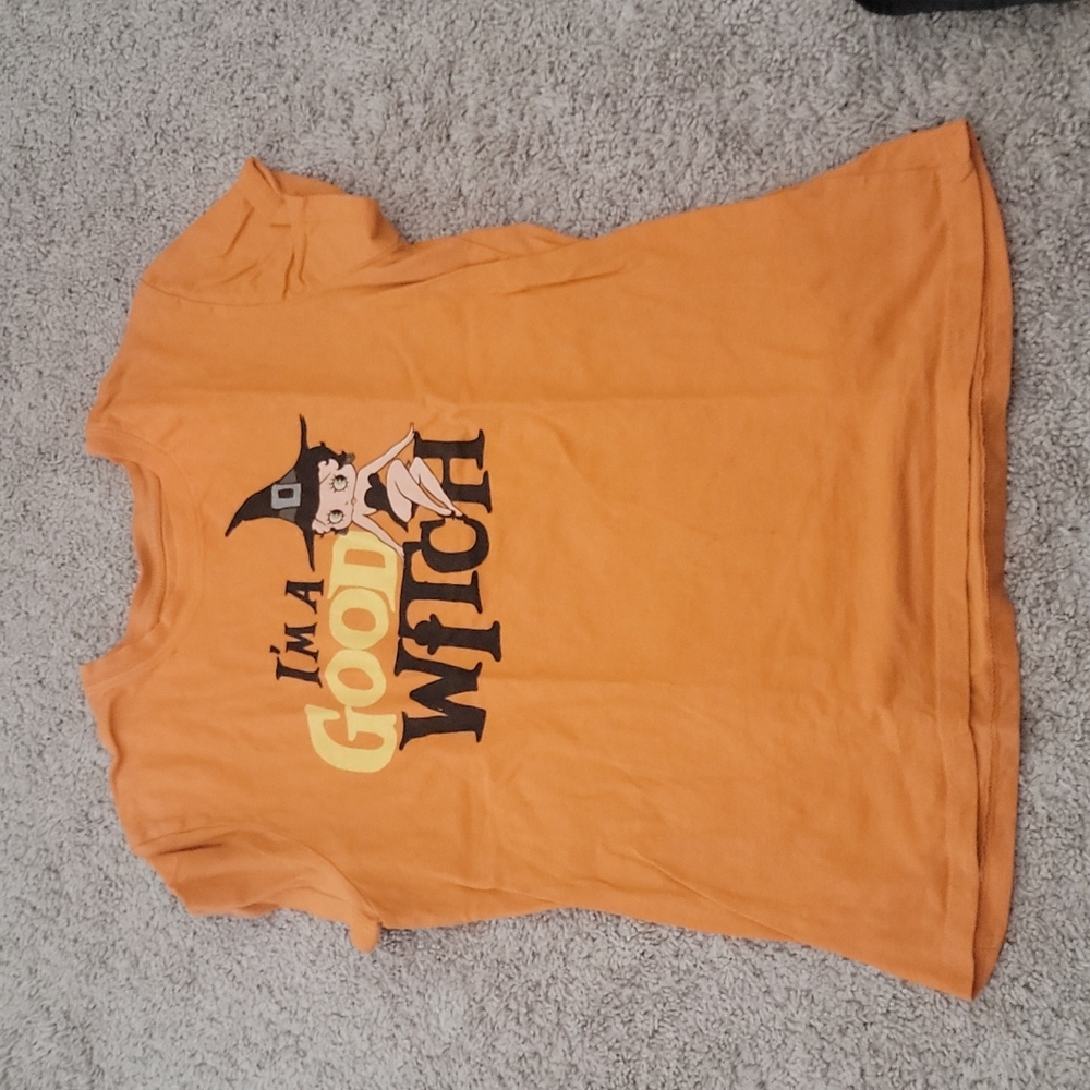 Womens Orange Betty Boop Tshirt Halloween XXL